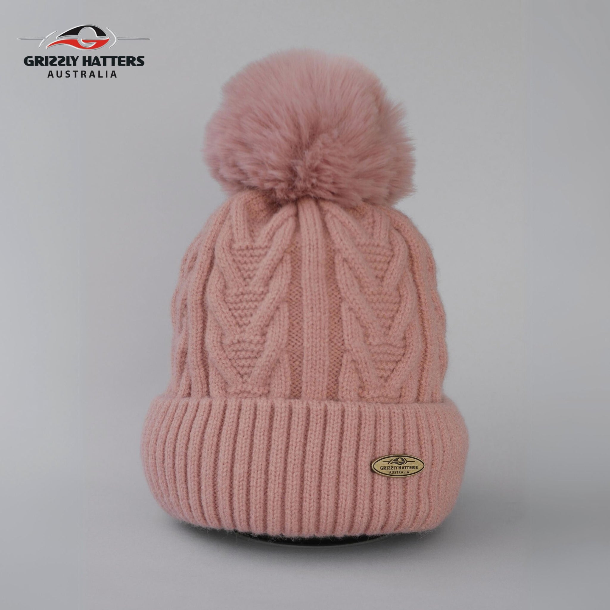Acrylic Pom Pom Beanie with Fleece Lining