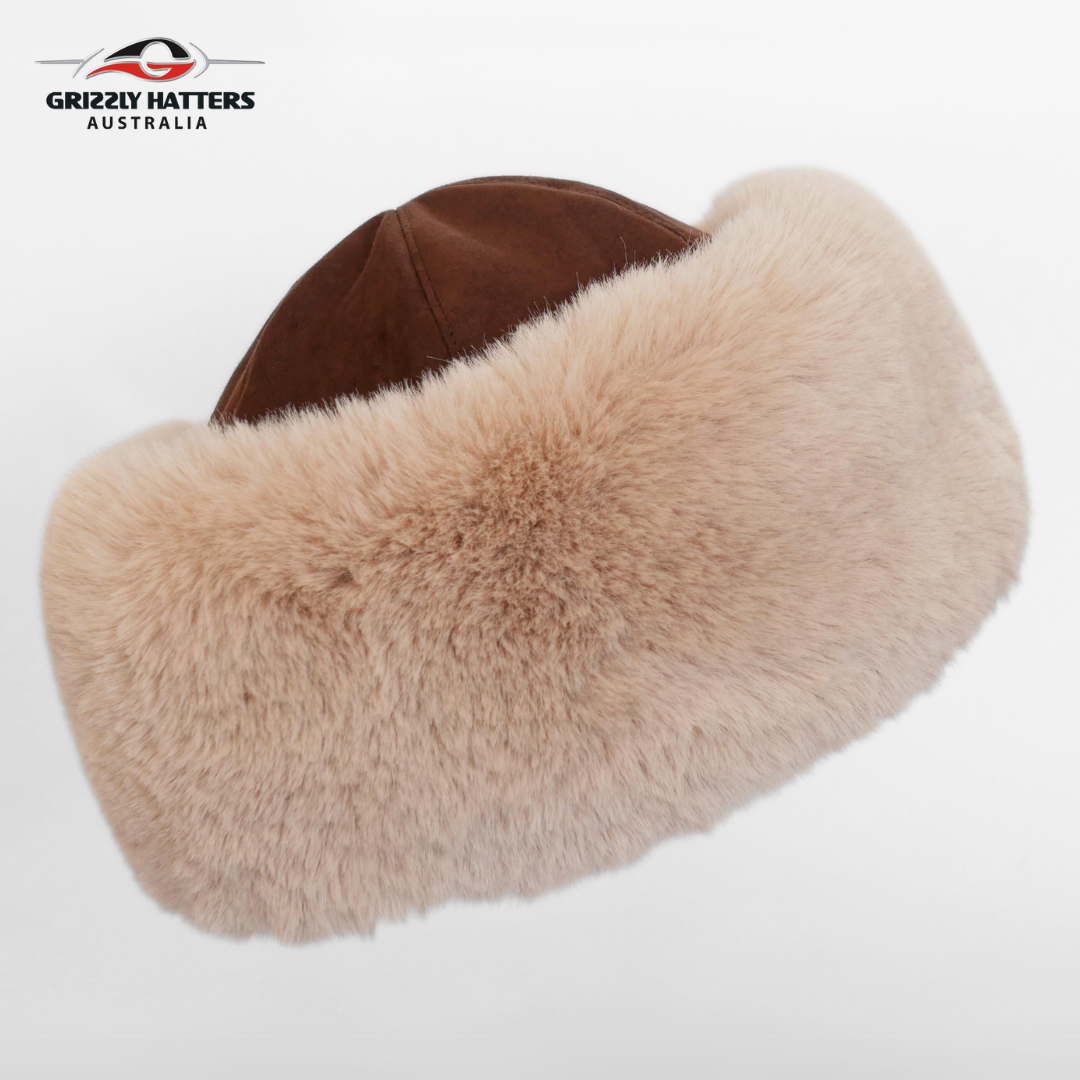 Faux Fur Hat Soft Rabbit Imitation Beige Colour