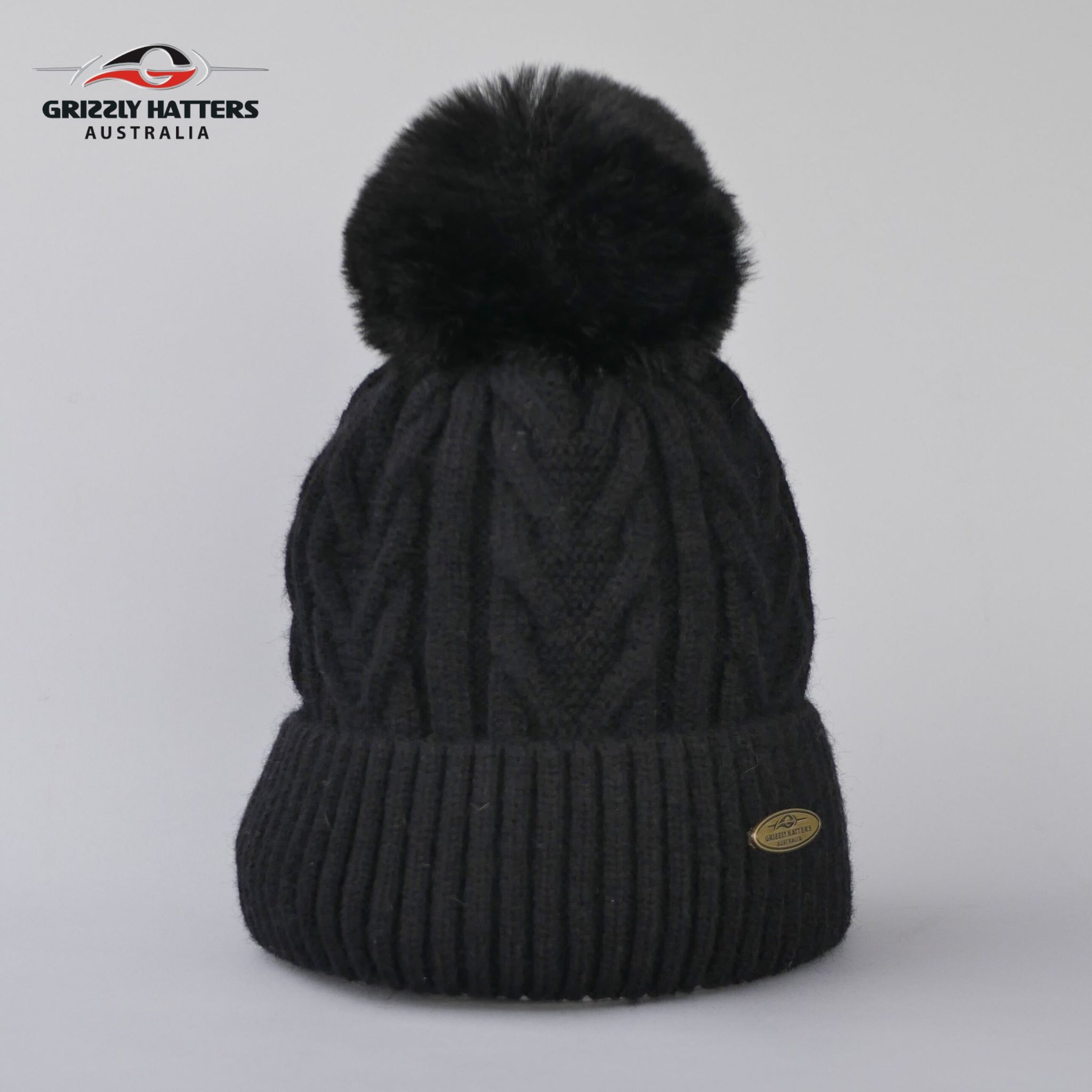 Acrylic Pom Pom Beanie with Fleece Lining