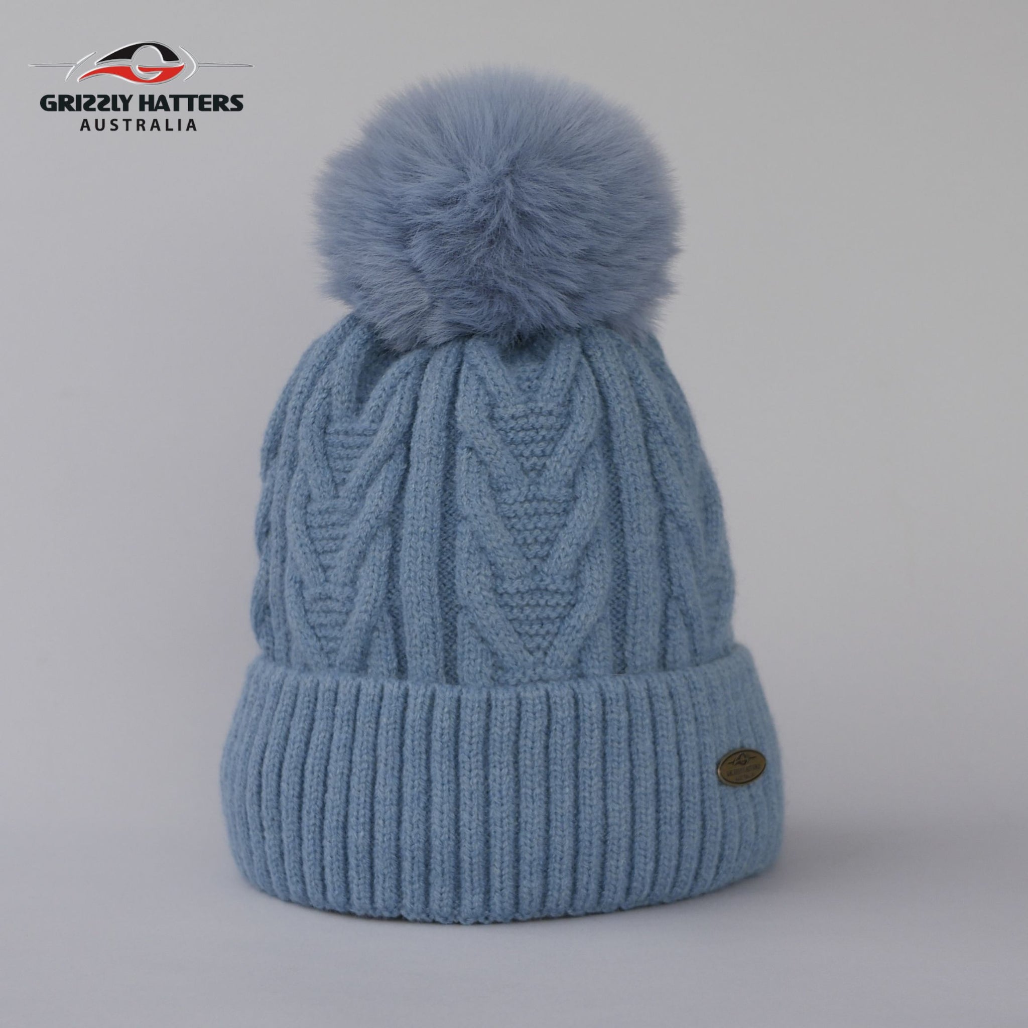 Acrylic Pom Pom Beanie with Fleece Lining