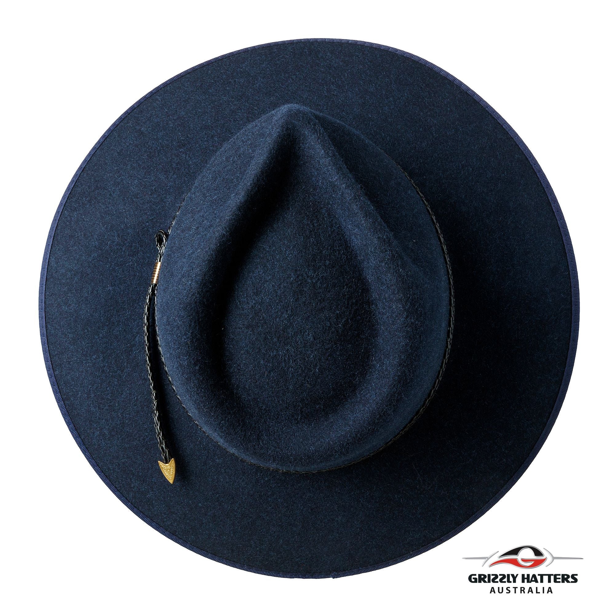 THE WELLINGTON Fedora Hat in NAVY BLUE with Braid