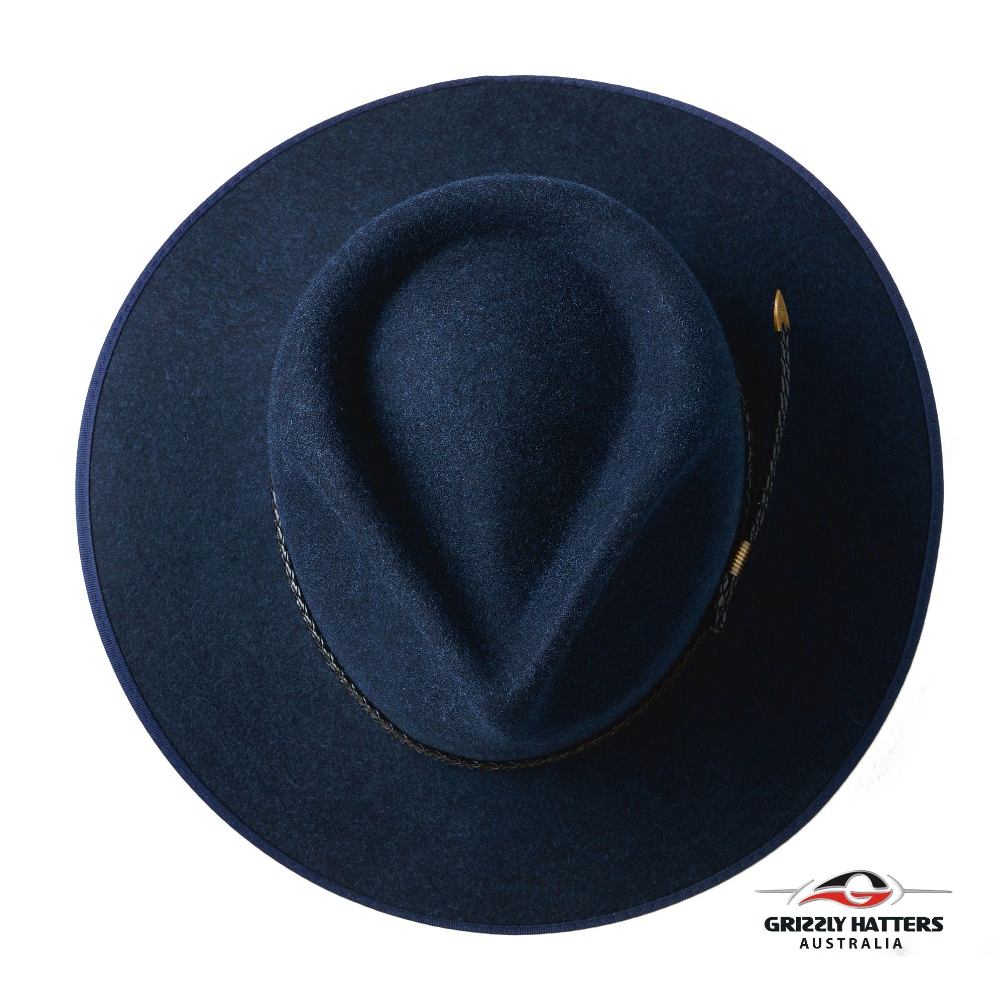 THE WELLINGTON Fedora Hat in NAVY BLUE with Braid