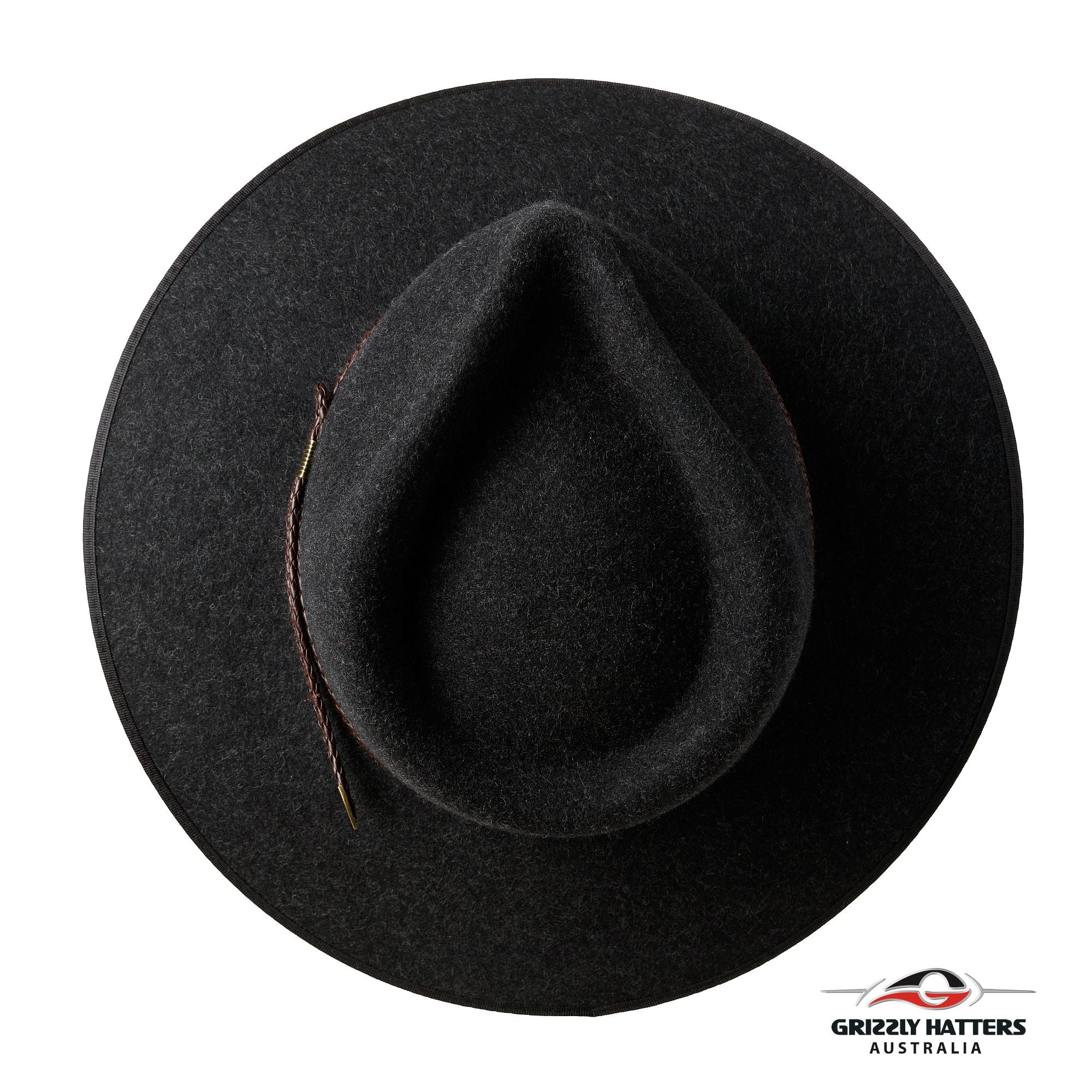 THE WELLINGTON Fedora Hat in CHARCOAL with Braid