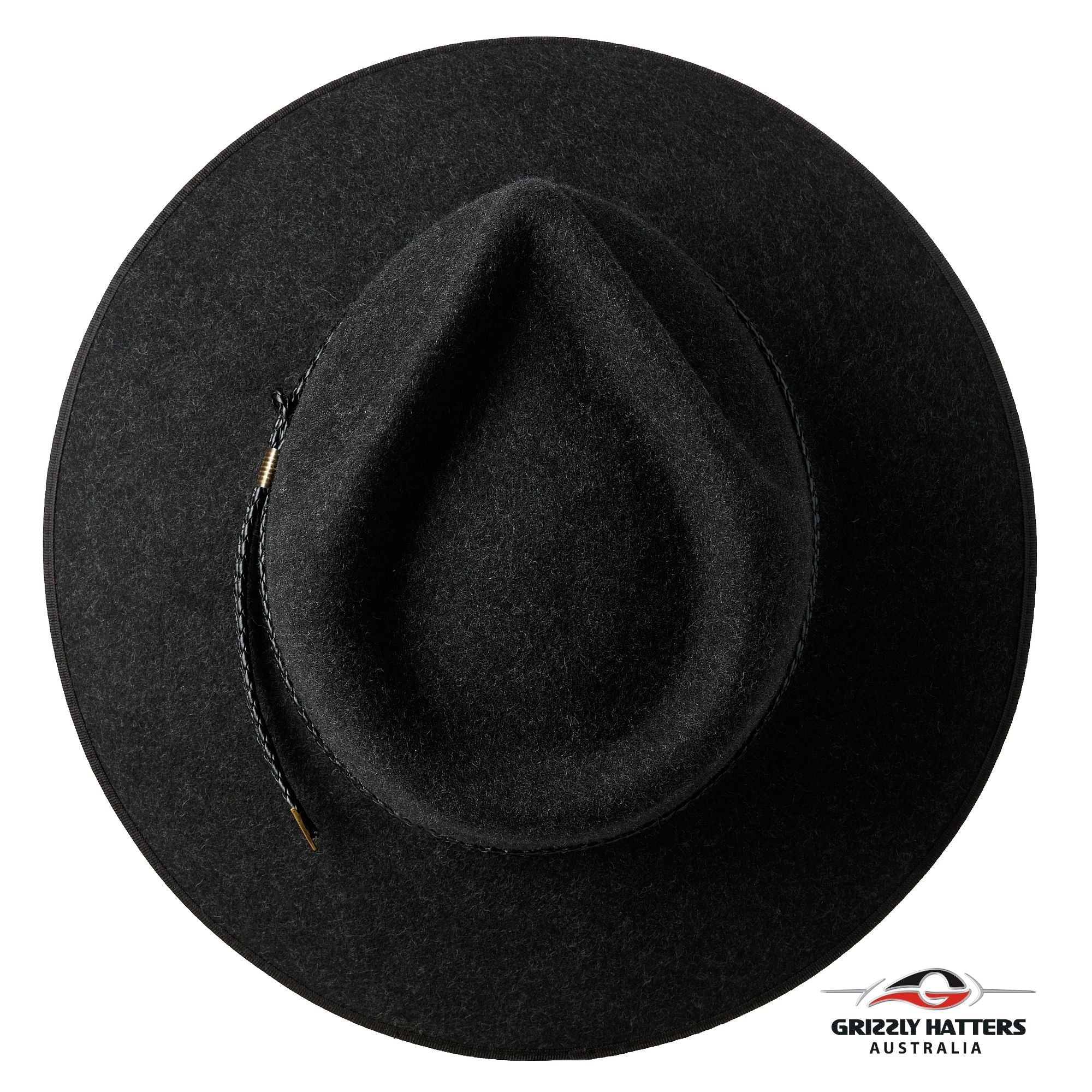 THE WELLINGTON Fedora Hat in CHARCOAL with Braid