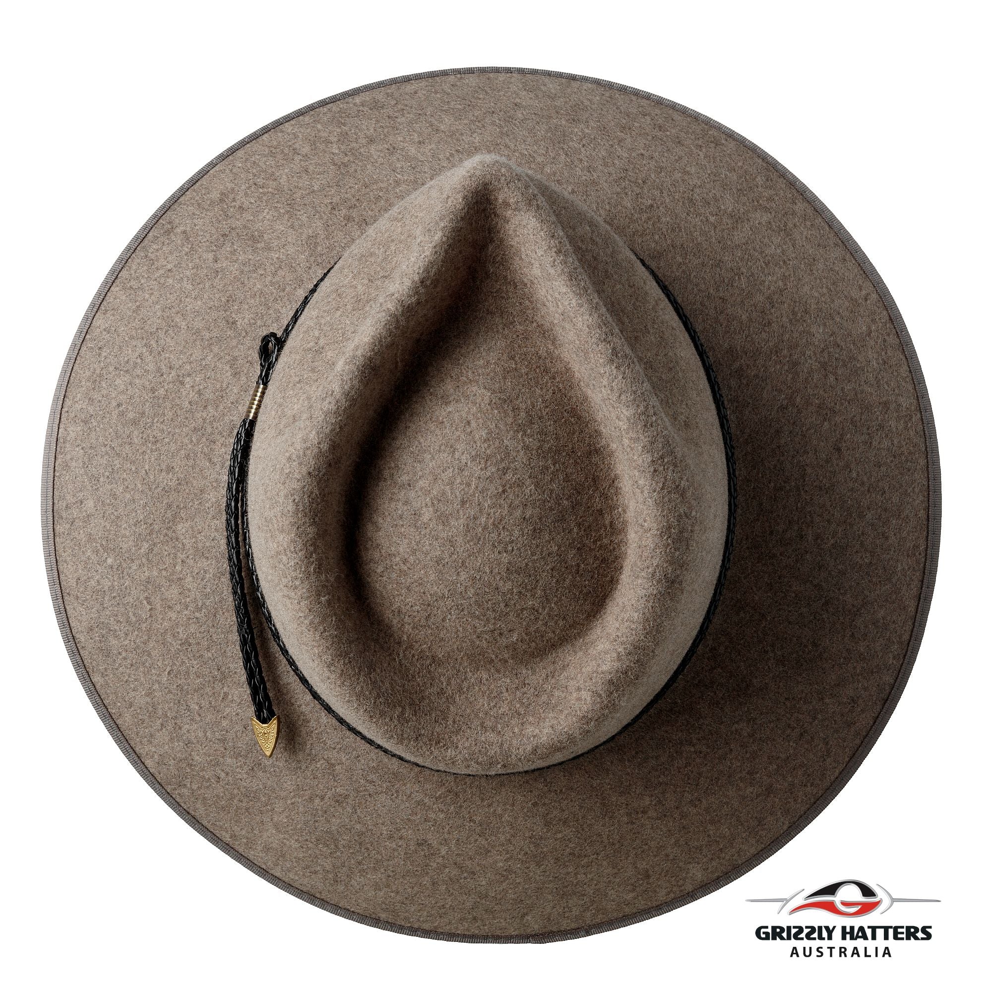 THE WELLINGTON Fedora Hat in GREY SAND with Braid