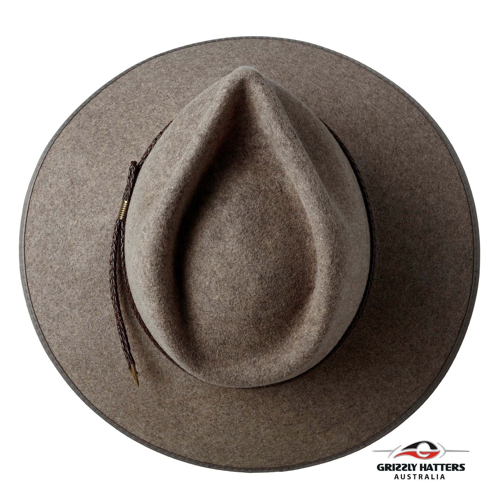 THE WELLINGTON Fedora Hat in GREY SAND with Braid