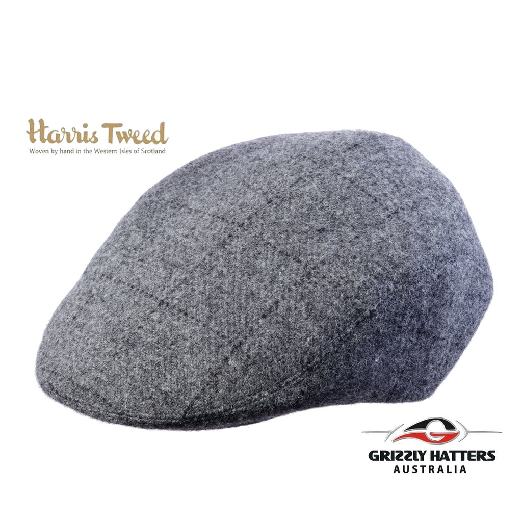 Harris Tweed Wool Flat Cap in Gray Colour