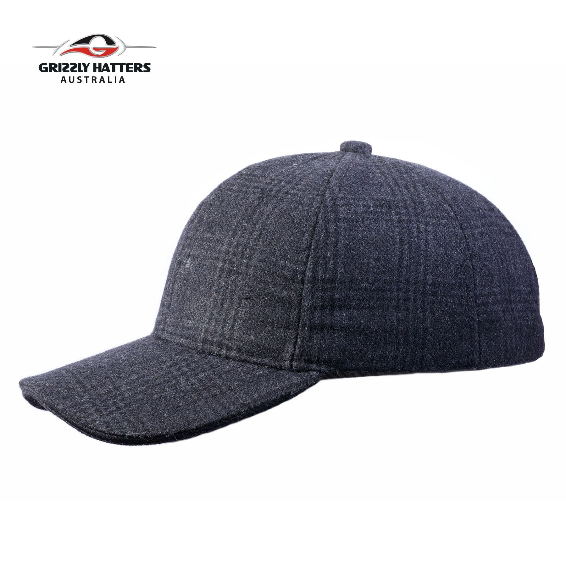 Italian Wool Baseball Cap Check Design / Grizzly Hatters Salamanca Market Hobart Australia