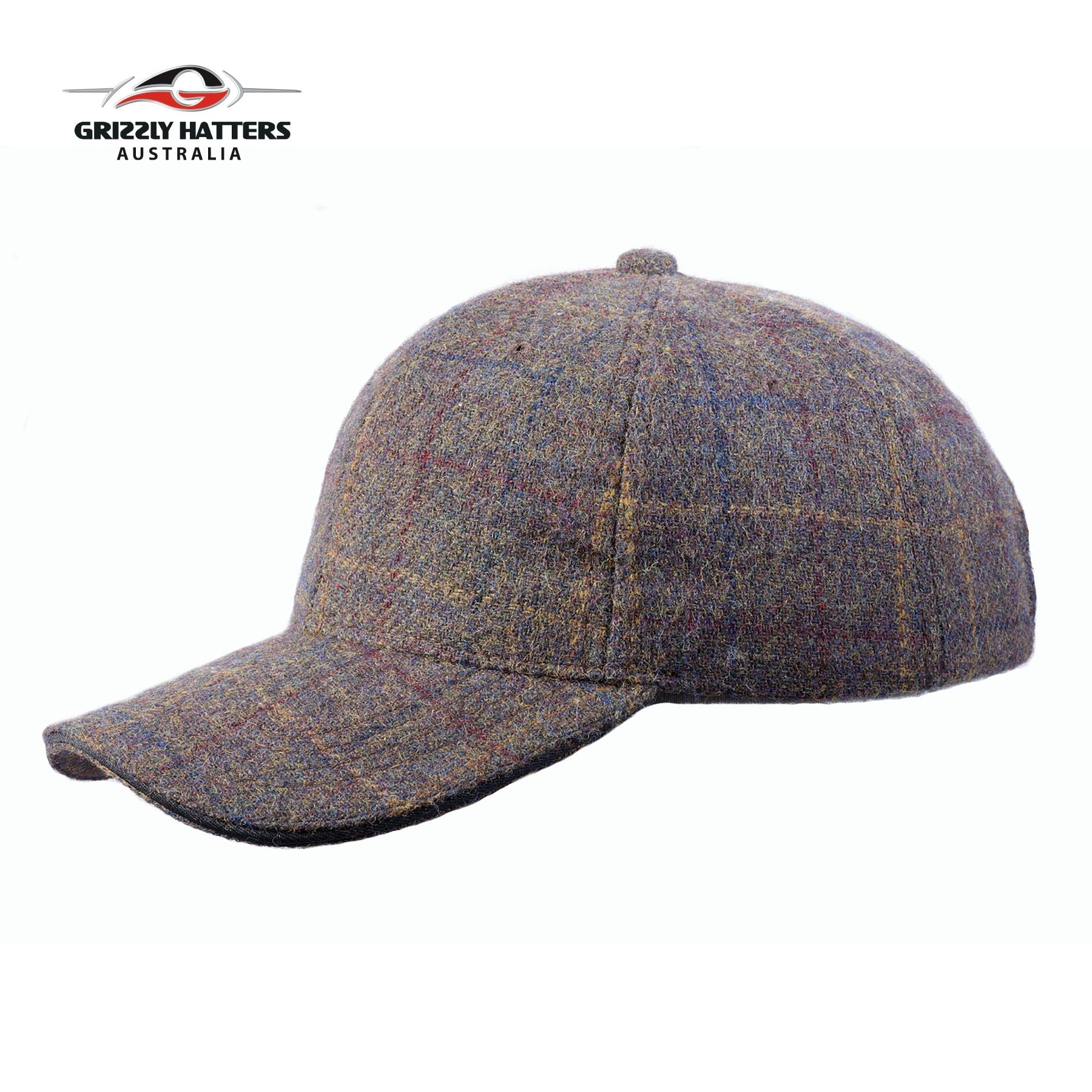 Italian Wool Baseball Cap Check Design / Grizzly Hatters Salamanca Market Hobart Australia