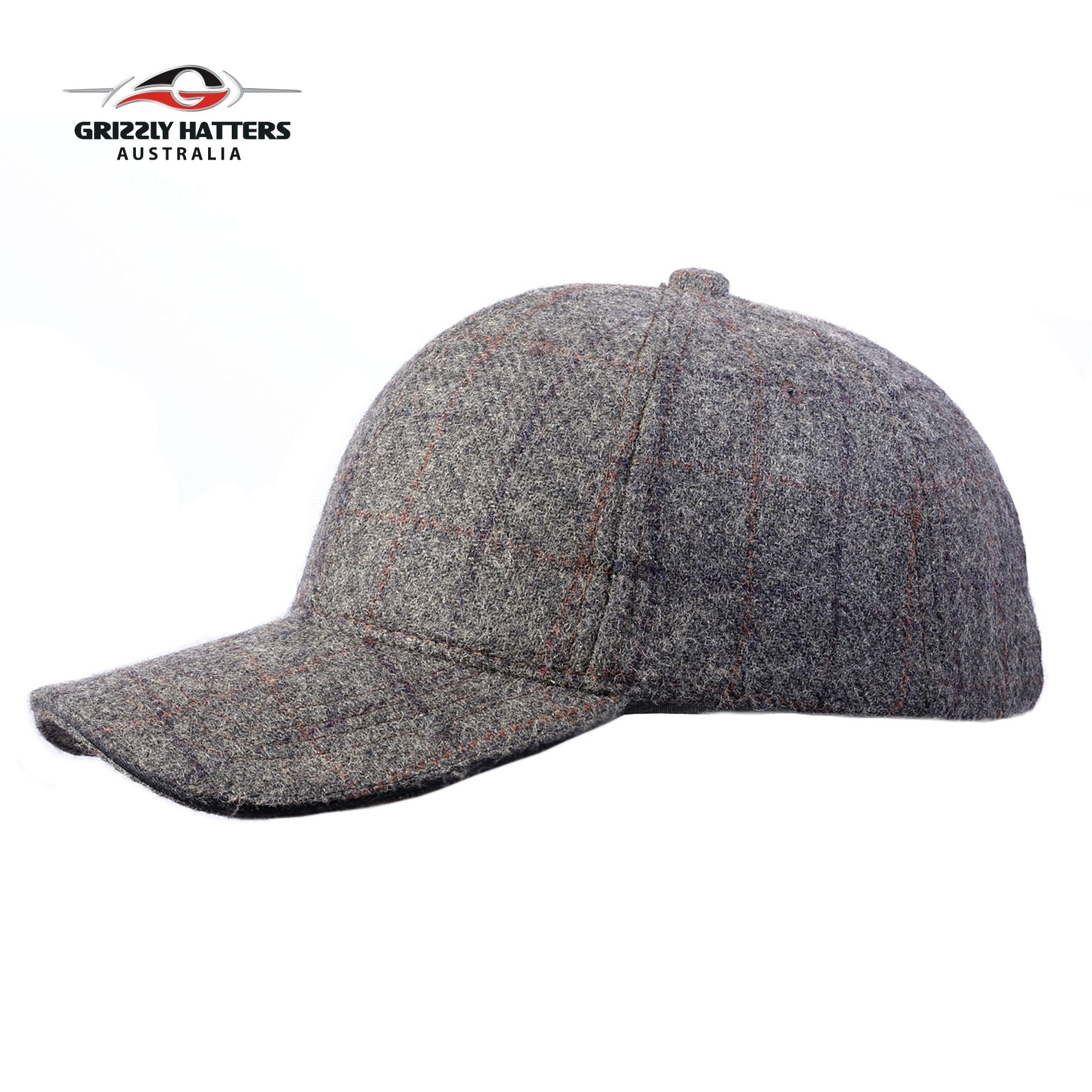 Italian Wool Baseball Cap Check Design / Grizzly Hatters Salamanca Market Hobart Australia