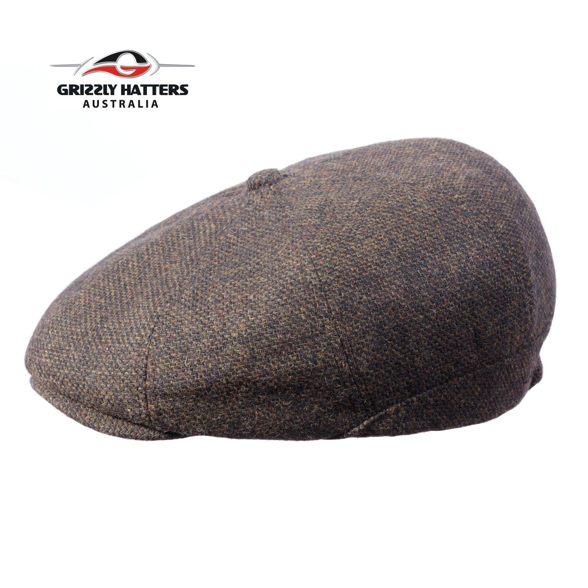 Newsboy / Gatsby 8 panel Italian Wool Cap Black&Brown Colour