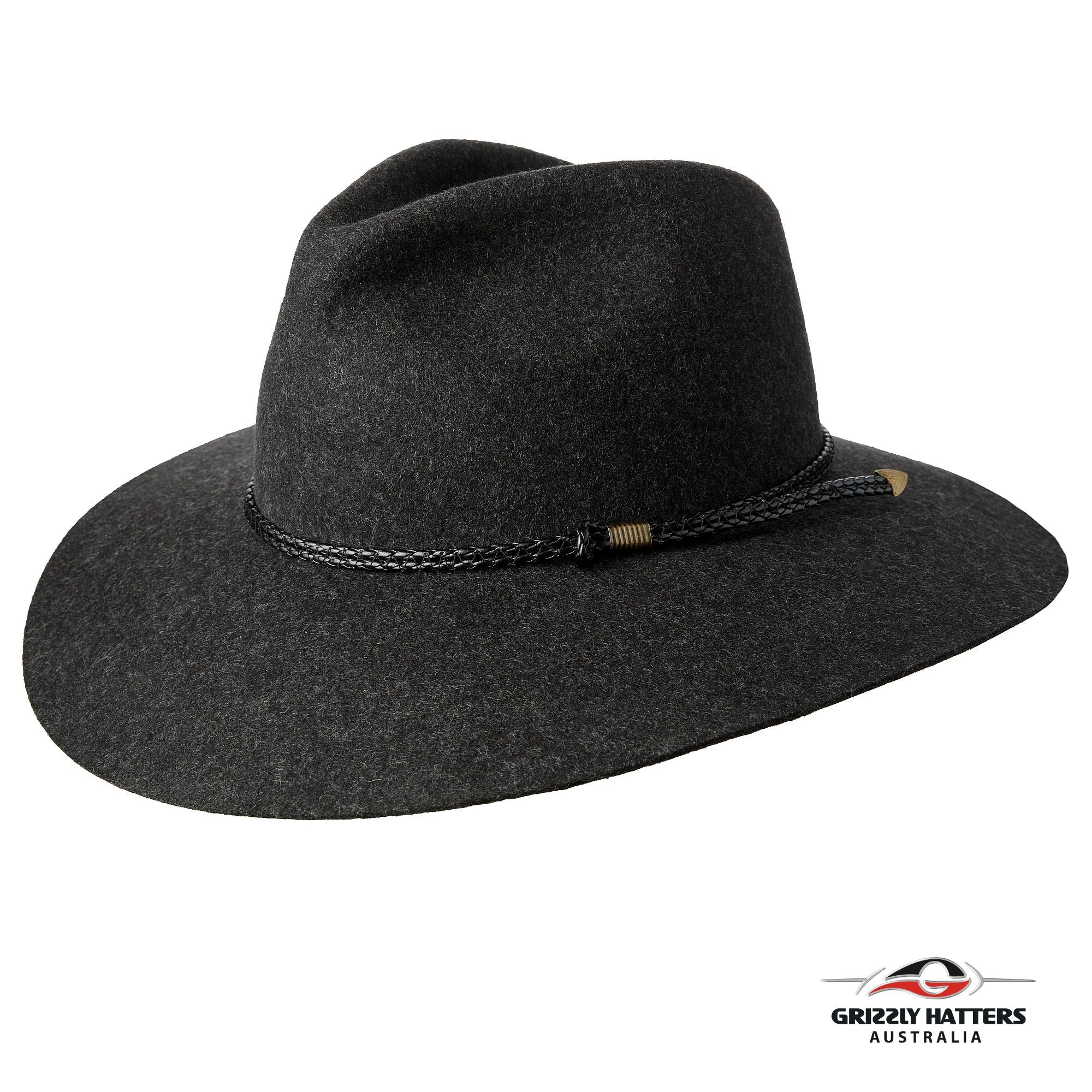 THE SALAMANCA Fedora Wide Brim Hat in CHARCOAL