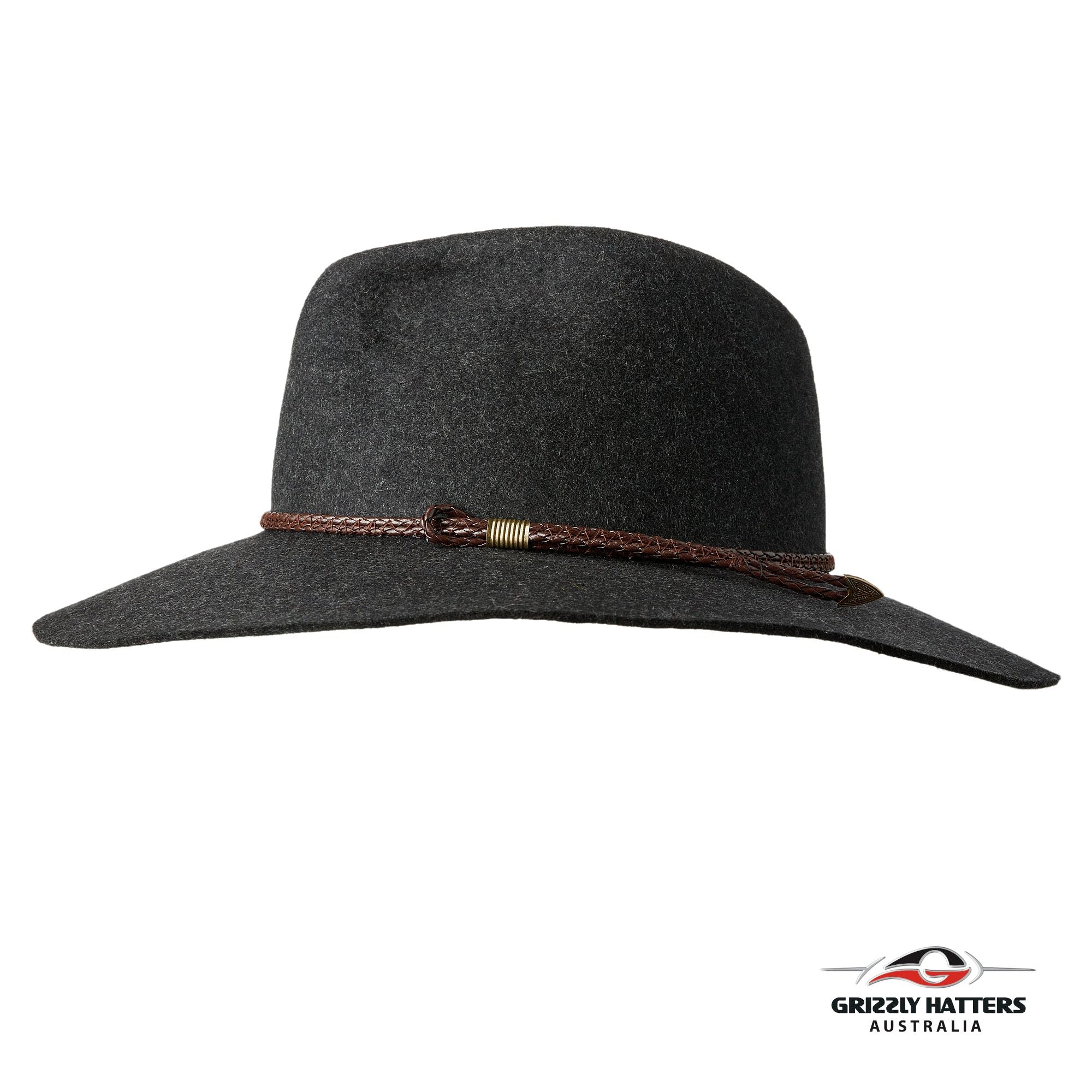 THE SALAMANCA Fedora Wide Brim Hat in CHARCOAL