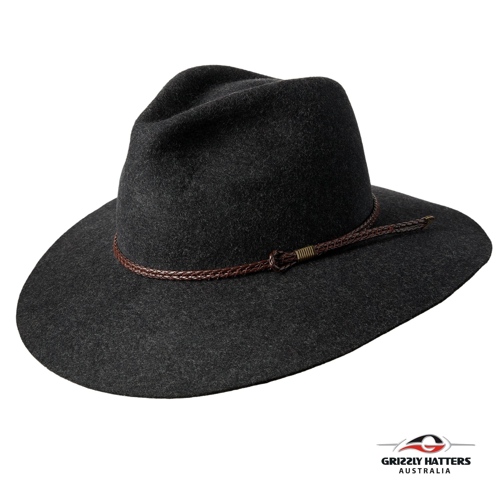 THE SALAMANCA Fedora Wide Brim Hat in CHARCOAL