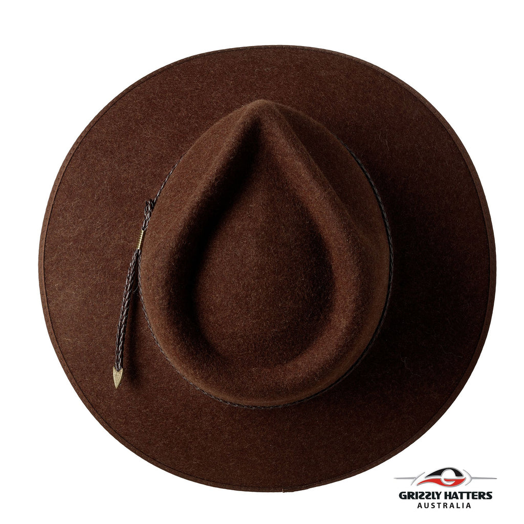 THE WELLINGTON Fedora Hat in BROWN with Braid