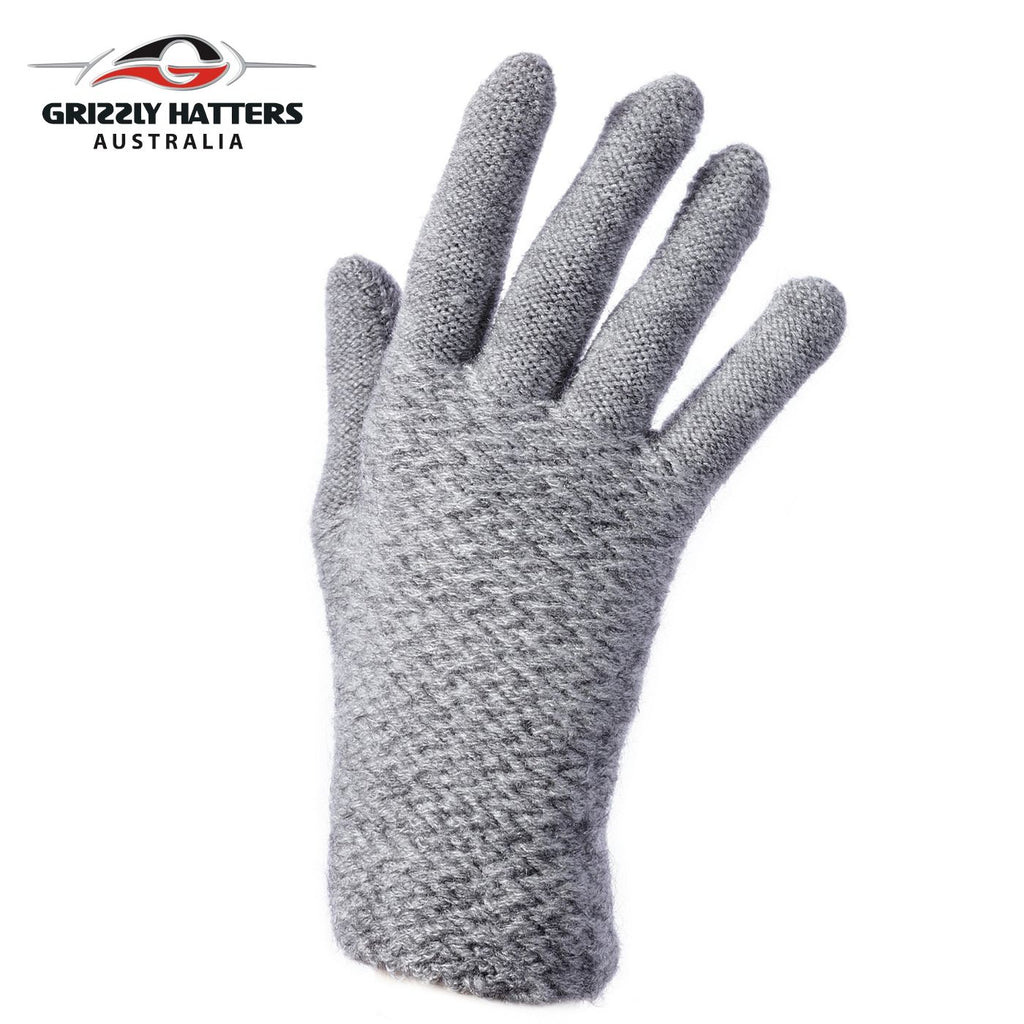 Ladies plain gloves made from super soft acrylic yarn grey colour
