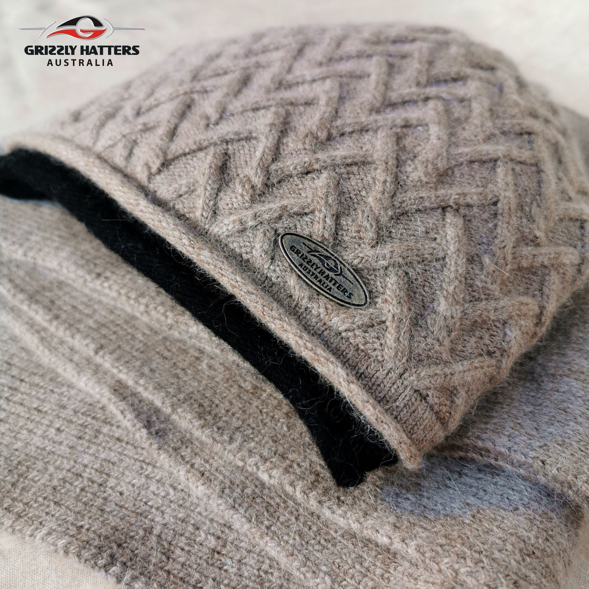 Beanie & Scarf Set : Merino / Angora wool & acrylic yarn blend