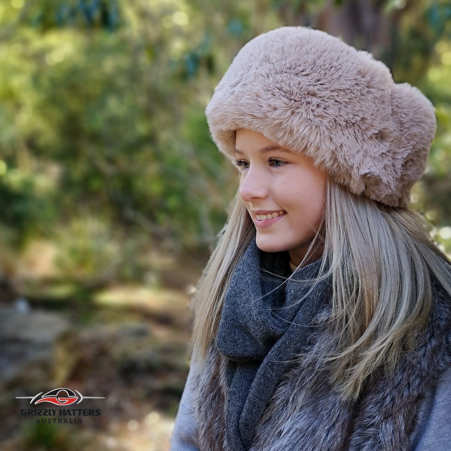 Faux Fur Hat Soft Rabbit Imitation Beige Colour