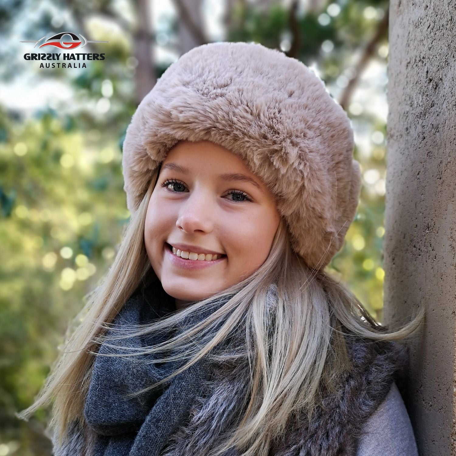 Faux Fur Hat Soft Rabbit Imitation Beige Colour