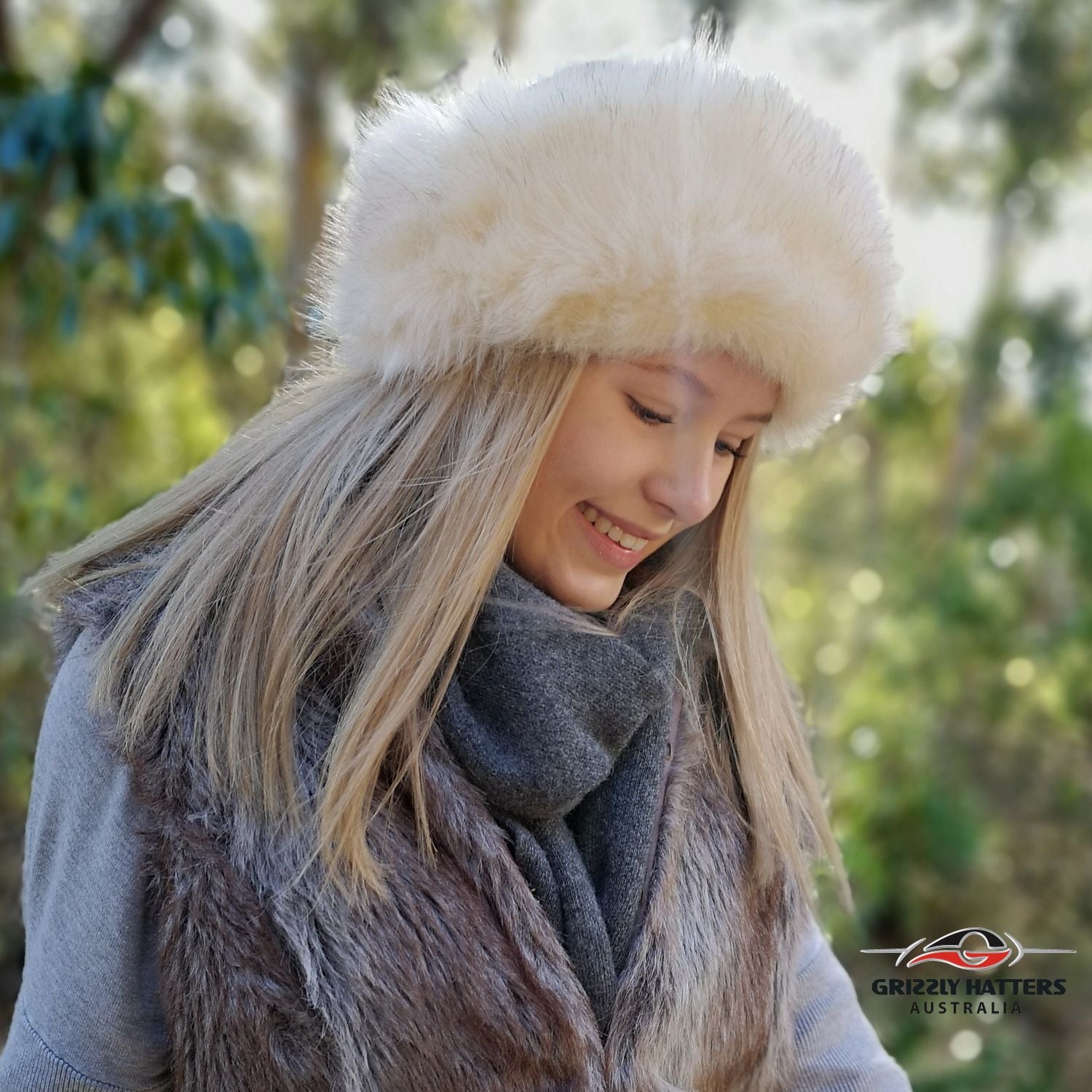 Faux Fur Hat Cream Colour