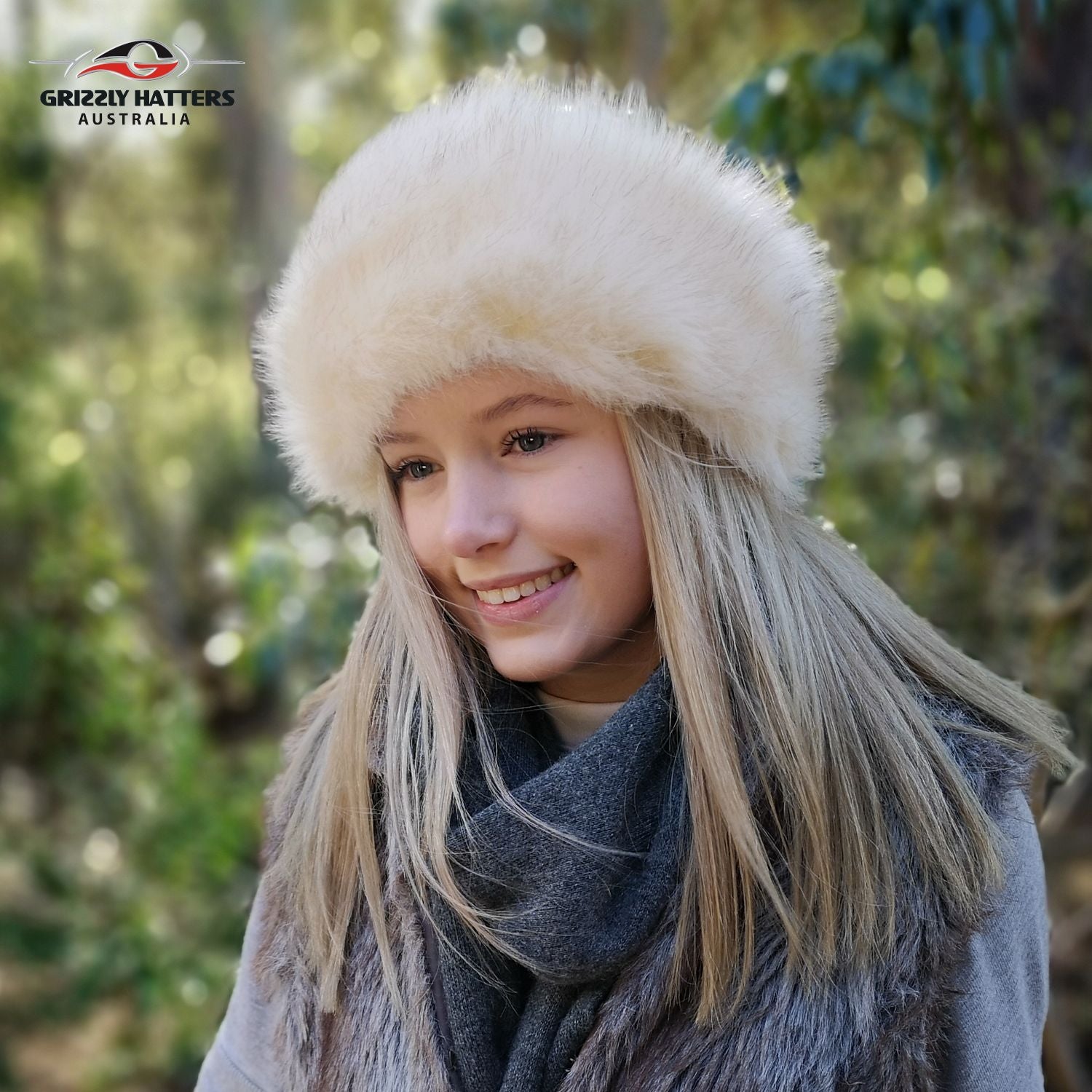 Faux Fur Hat Cream Colour