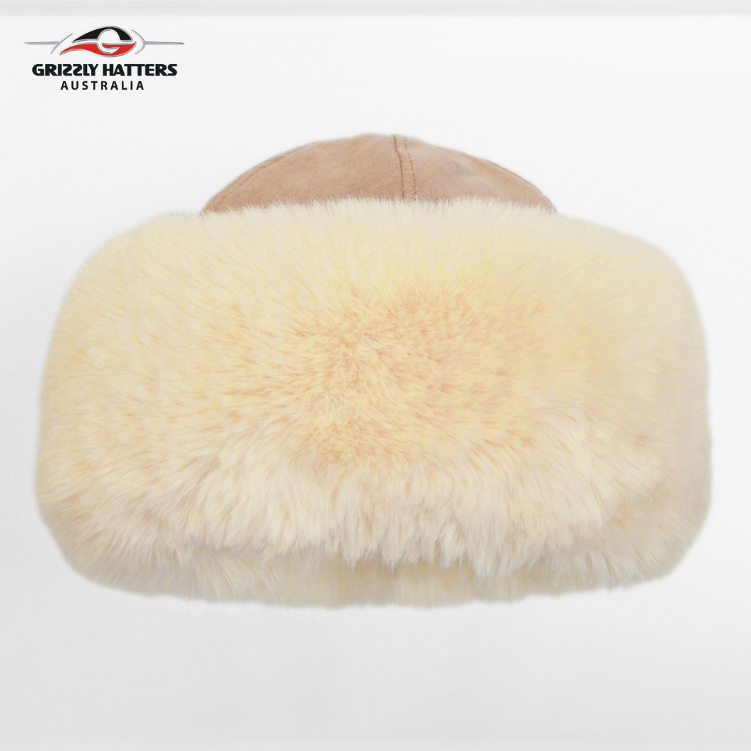 Faux Fur Hat Soft Rabbit Imitation Cream Colour