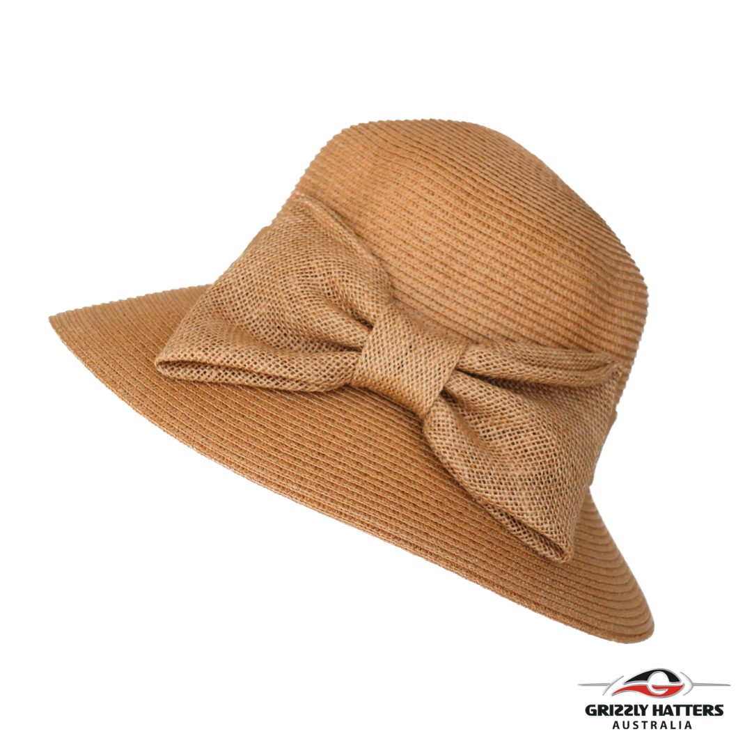 Sun hat with Linen Bow