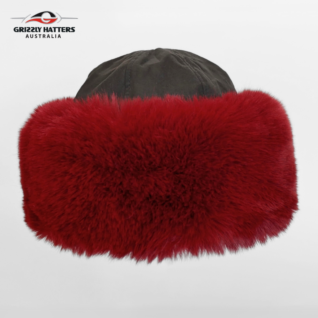 Faux Fur Hat Soft Rabbit Imitation Wine Red Colour