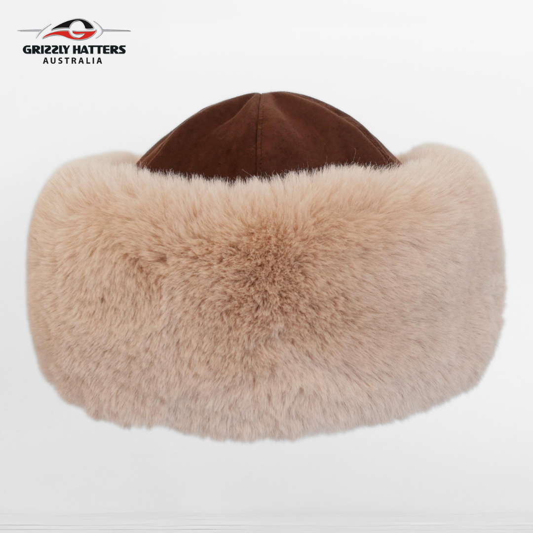 Faux Fur Hat Soft Rabbit Imitation Beige Colour