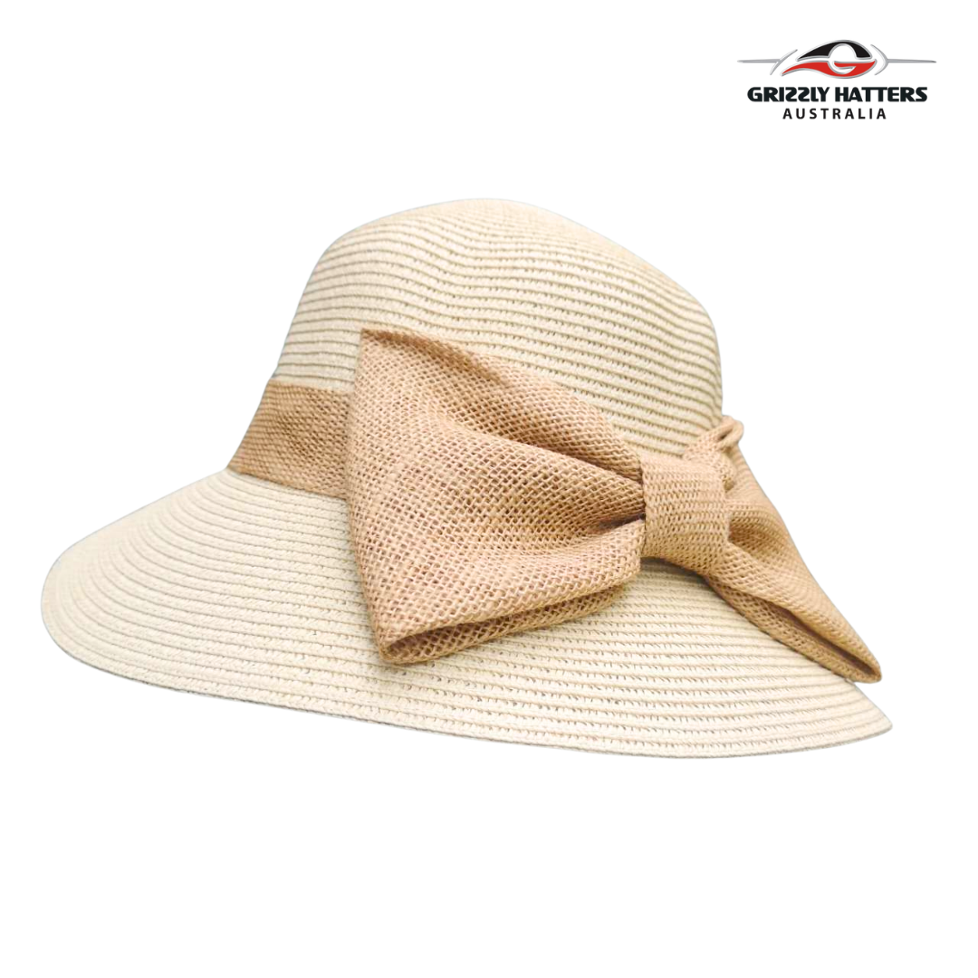 Sun hat with Linen Bow