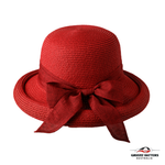 Sun Hat with Large Bow and Rolled Brim