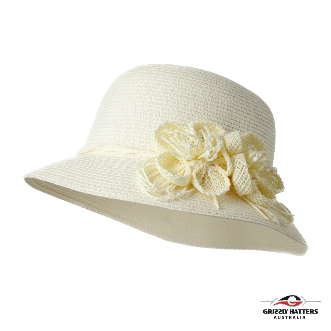 Sun Hat with Floral Embellishment