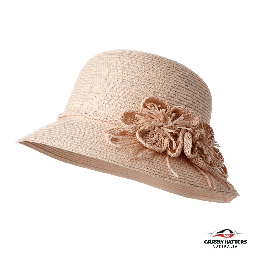 Sun Hat with Floral Embellishment