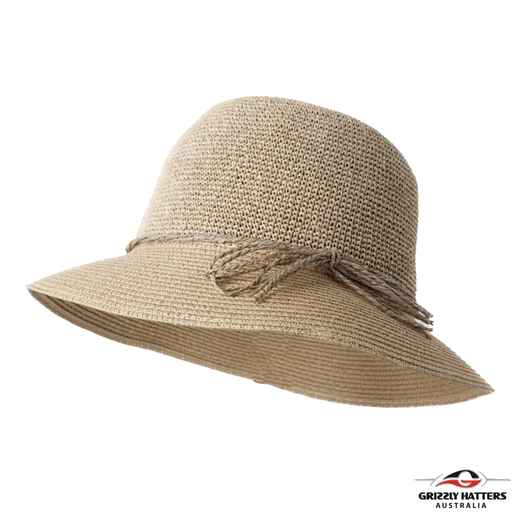 Sun Hat with Straw Bow Embellishment