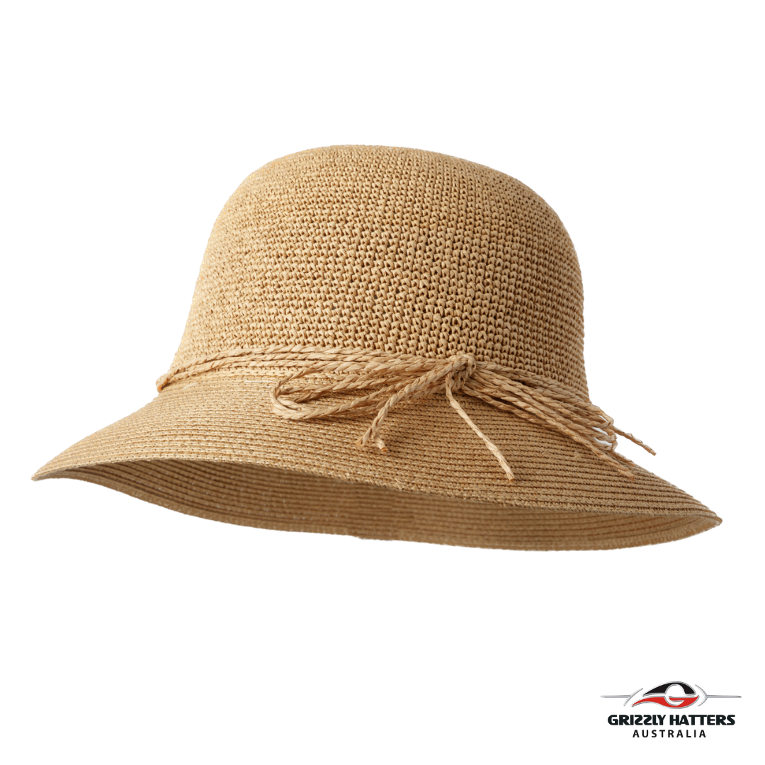 Sun Hat with Straw Bow Embellishment