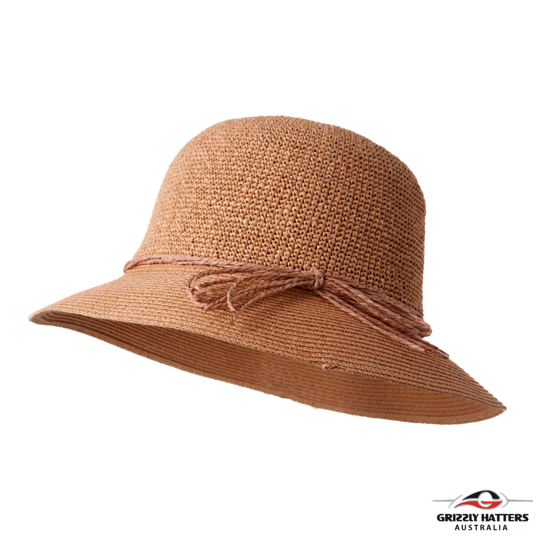 Sun Hat with Straw Bow Embellishment