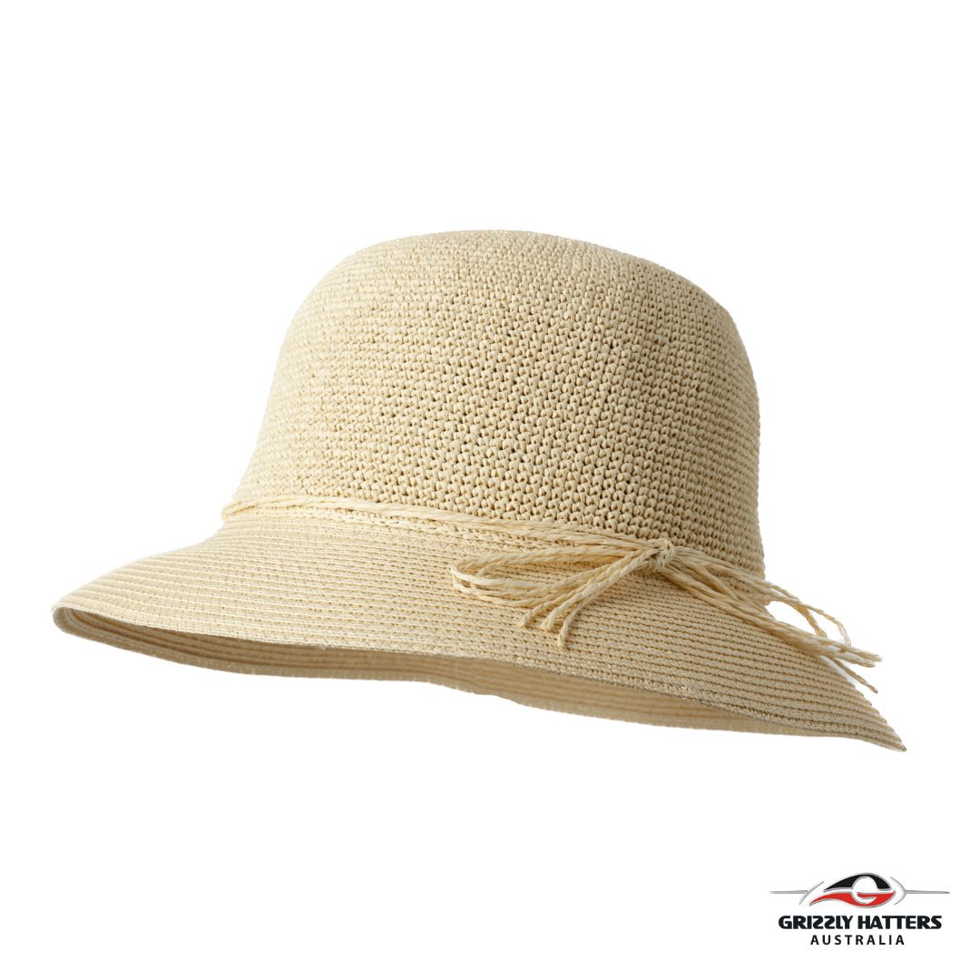 Sun Hat with Straw Bow Embellishment