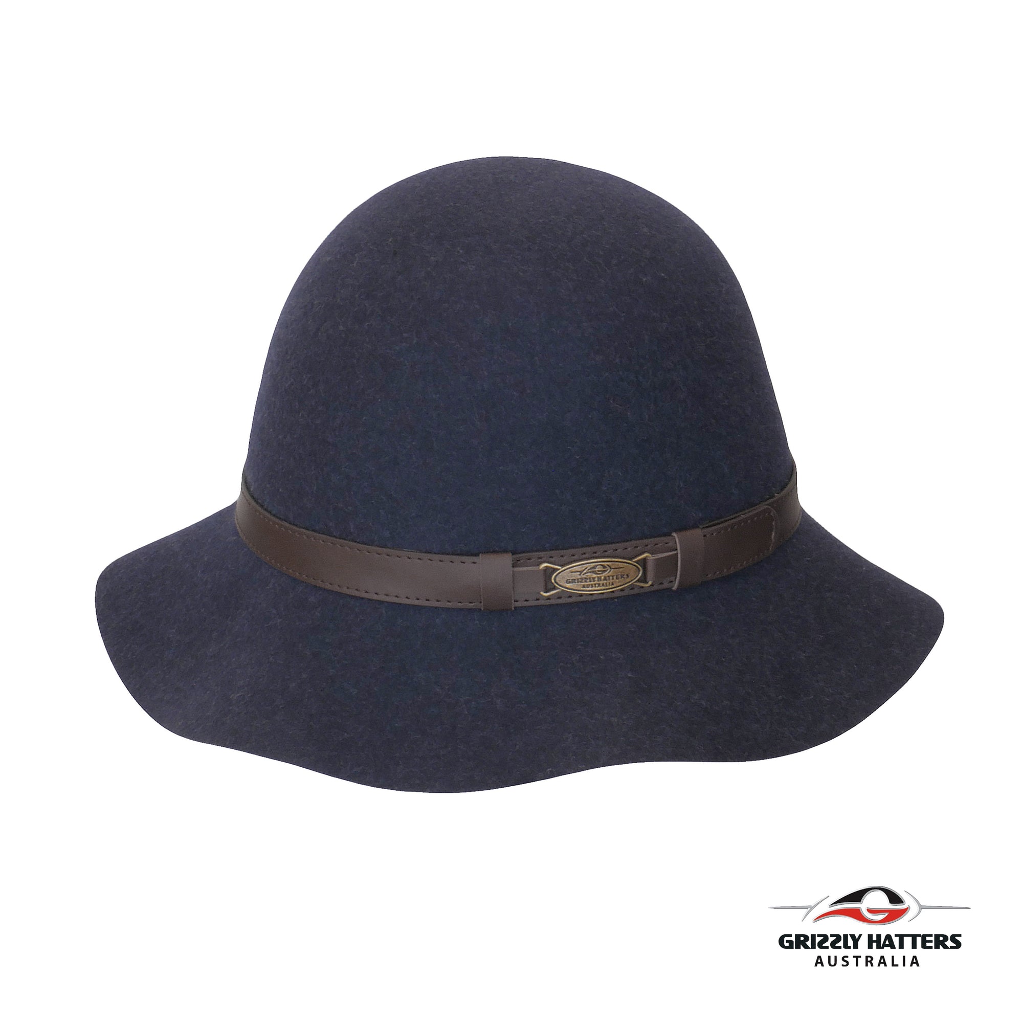 THE BRUNY Foldable Classic Felt Hat with Band in NAVY