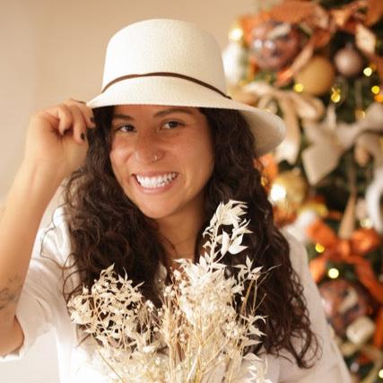 Sun Hat with Metallic Charm Detail