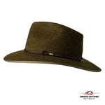 THE WELLINGTON Fedora Hat in FERN GREEN with Braid
