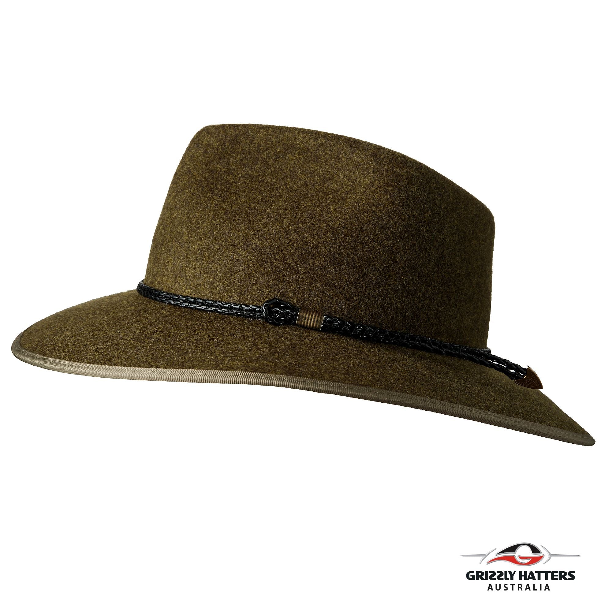THE WELLINGTON Fedora Hat in FERN GREEN with Braid