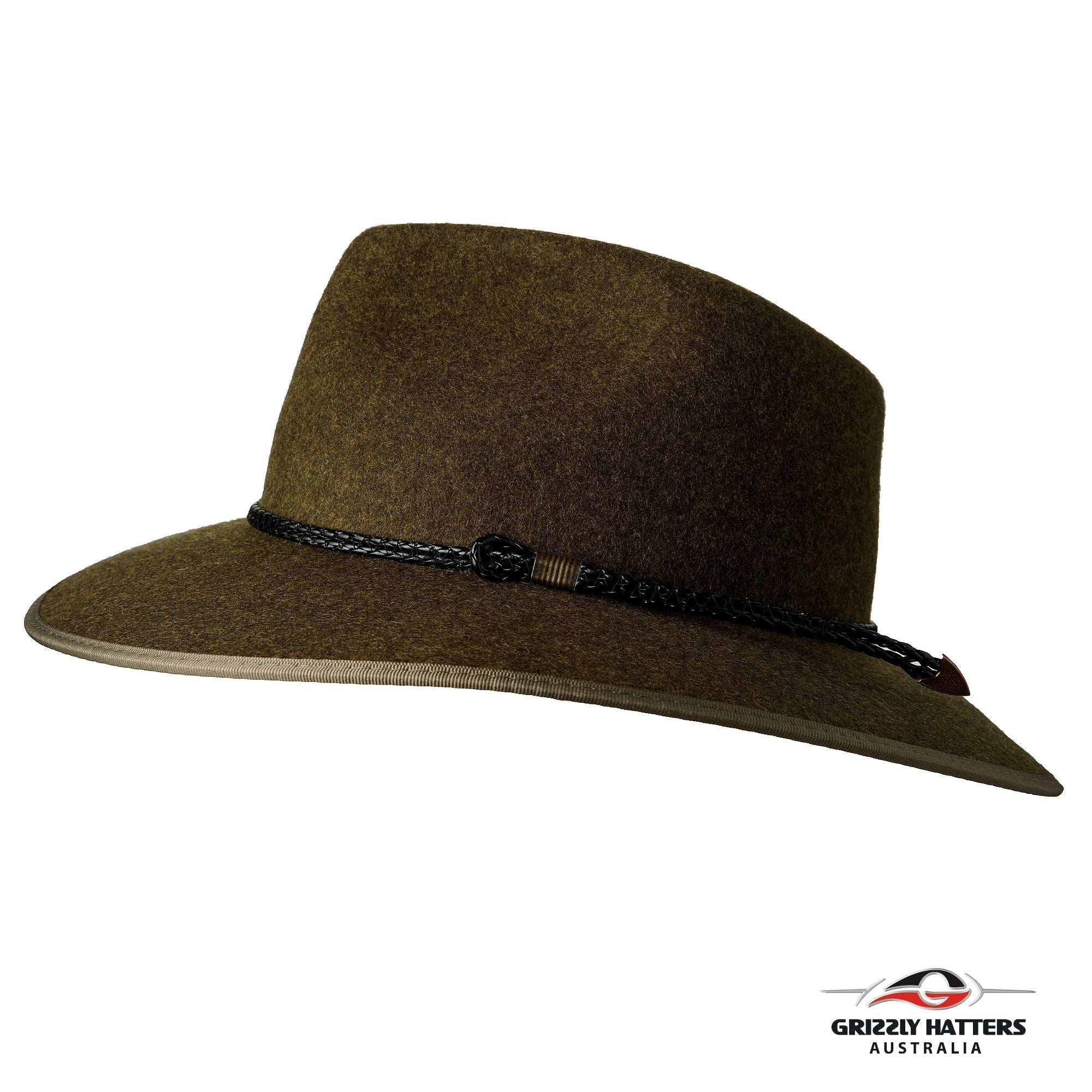 THE WELLINGTON Fedora Hat in FERN GREEN with Braid