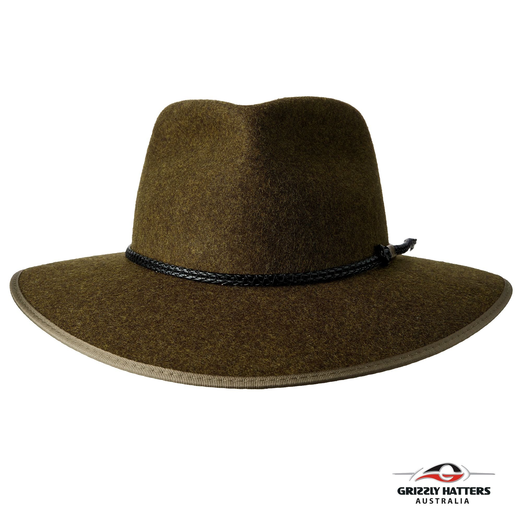 THE WELLINGTON Fedora Hat in FERN GREEN with Braid