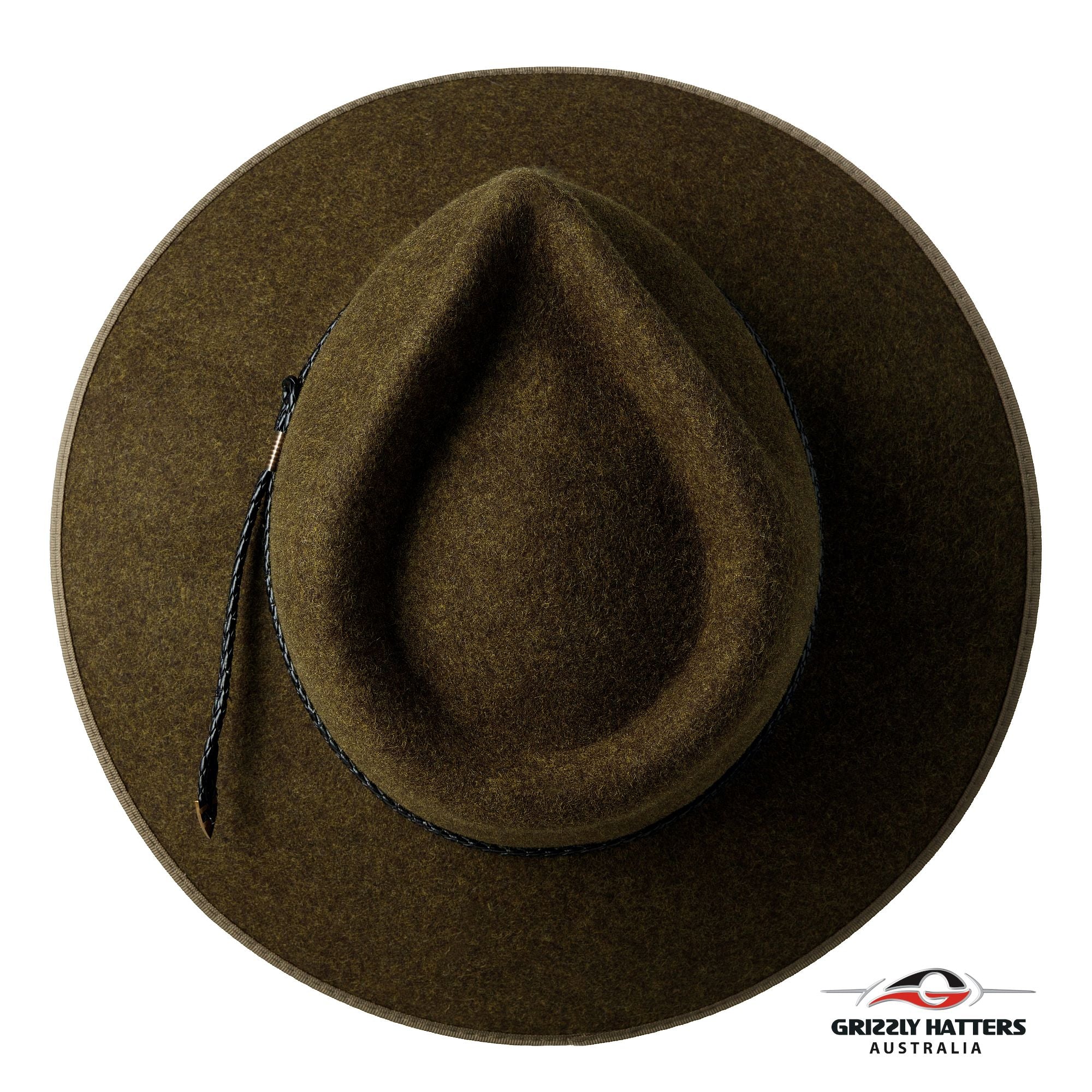 THE WELLINGTON Fedora Hat in FERN GREEN with Braid