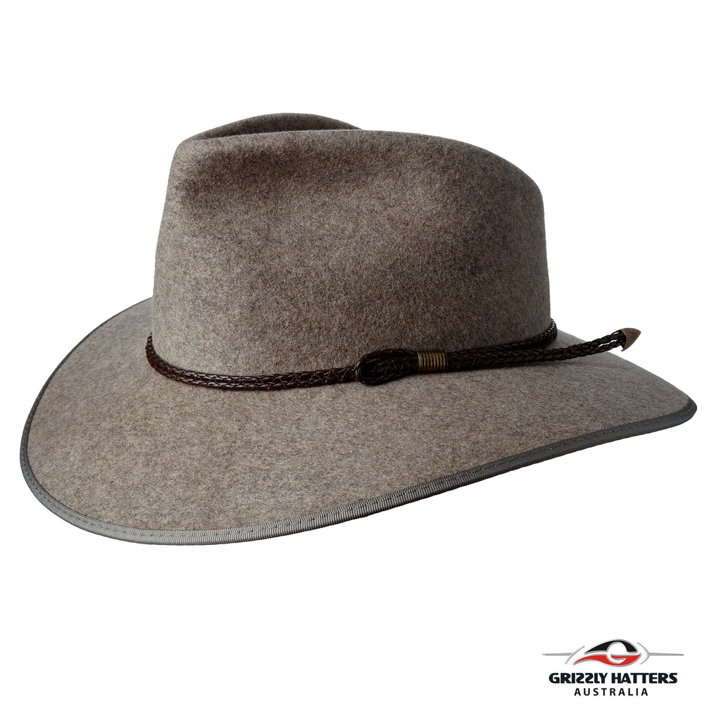 THE WELLINGTON Fedora Hat in CHARCOAL with Braid