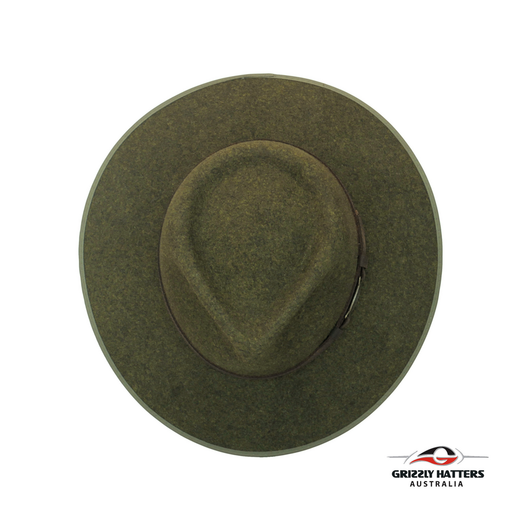 THE WELLINGTON Fedora Hat in FERN GREEN with Band