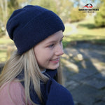 Australian Merino wool blend Beanie and Scarf Set in beautiful royal blue colour designed by Grizzly Hatters / Salamanca market beanie and scarf