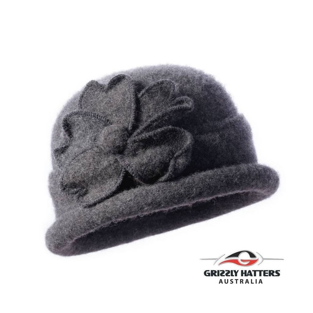 Packable Small Brim Australian Wool Hat Small fit dark gray colour
