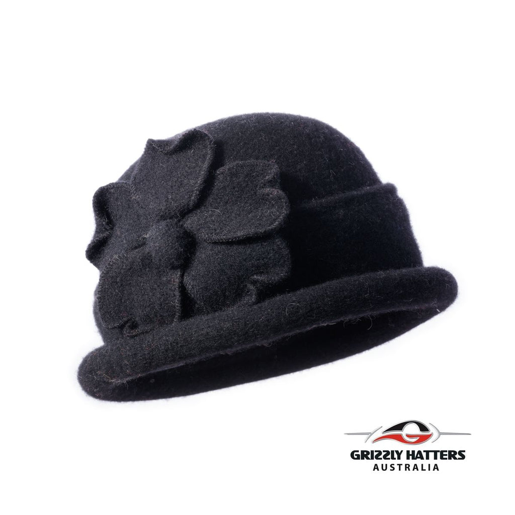 Packable Small Brim Australian Wool Hat Small fit black colour