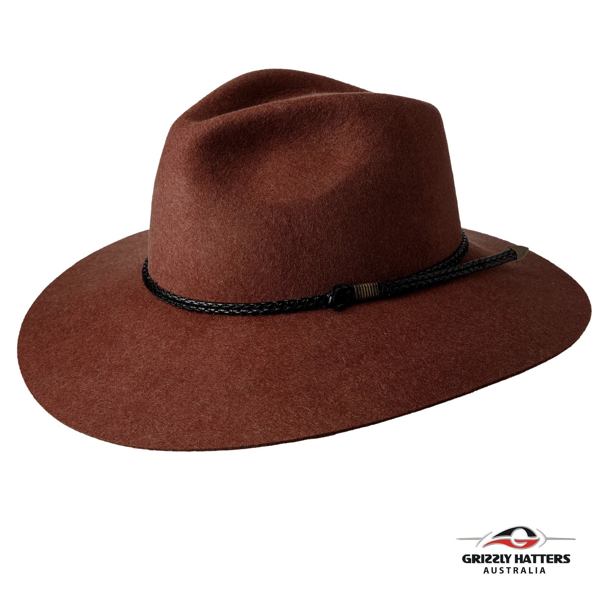 THE SALAMANCA Fedora Wide Brim Hat in BROWN